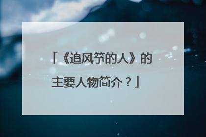 《追风筝的人》的主要人物简介?