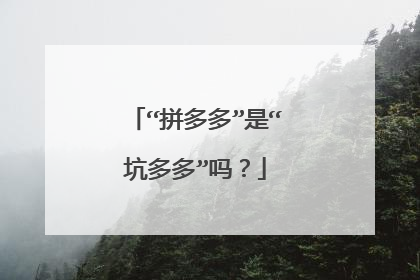 “拼多多”是“坑多多”吗?