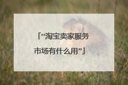 “淘宝卖家服务市场有什么用”