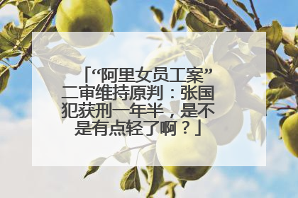 “阿里女员工案”二审维持原判：张国犯获刑一年半，是不是有点轻了啊？
