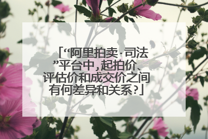 “阿里拍卖·司法”平台中,起拍价、评估价和成交价之间有何差异和关系?