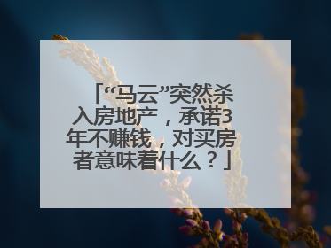 “马云”突然杀入房地产，承诺3年不赚钱，对买房者意味着什么？