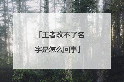 王者改不了名字是怎么回事