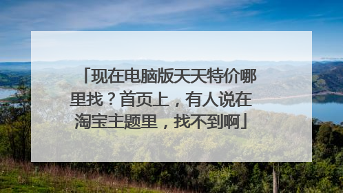 现在电脑版天天特价哪里找?首页上,有人说在淘宝主题里,找不到啊