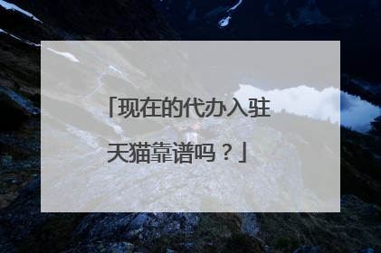 现在的代办入驻天猫靠谱吗?