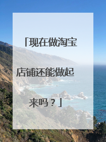 现在做淘宝店铺还能做起来吗？