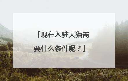 现在入驻天猫需要什么条件呢?