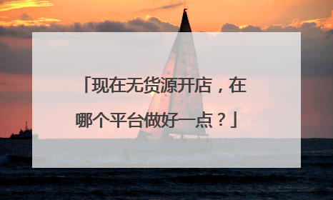 现在无货源开店,在哪个平台做好一点?