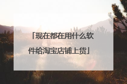现在都在用什么软件给淘宝店铺上货