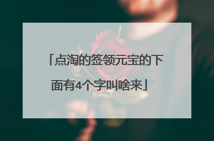 点淘的签领元宝的下面有4个字叫啥来