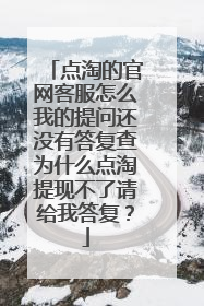 点淘的官网客服怎么我的提问还没有答复查为什么点淘提现不了请给我答复?