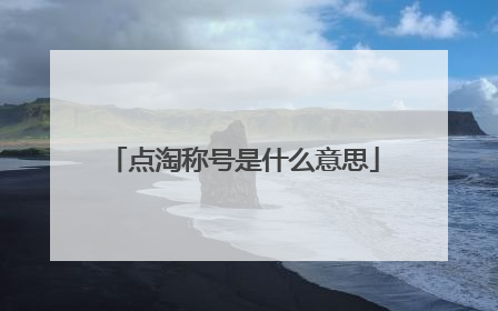 点淘称号是什么意思