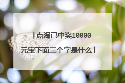 点淘已中奖10000元宝下面三个字是什么