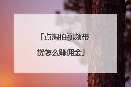 点淘拍视频带货怎么赚佣金
