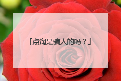 点淘是骗人的吗?