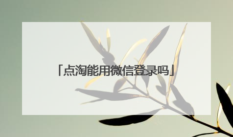 点淘能用微信登录吗