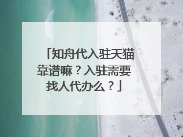 知舟代入驻天猫靠谱嘛?入驻需要找人代办么?