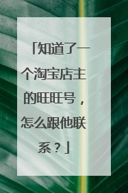 知道了一个淘宝店主的旺旺号,怎么跟他联系?