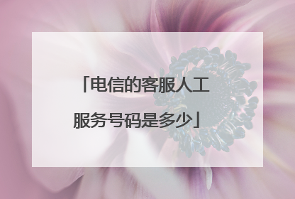电信的客服人工服务号码是多少