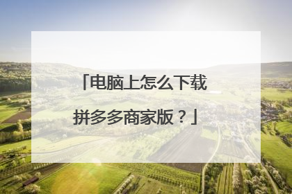 电脑上怎么下载拼多多商家版?