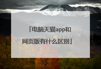 电脑天猫app和网页版有什么区别