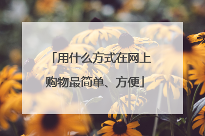 用什么方式在网上购物最简单、方便