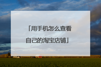 用手机怎么查看自己的淘宝店铺