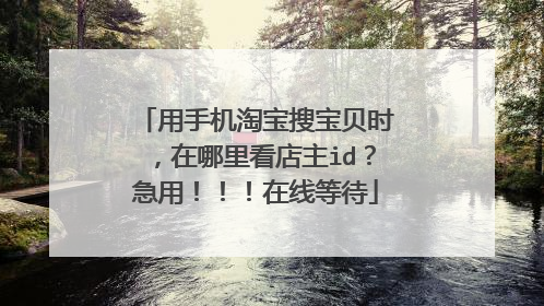 用手机淘宝搜宝贝时，在哪里看店主id？急用！！！在线等待