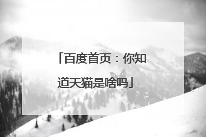 百度首页：你知道天猫是啥吗