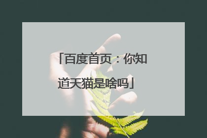 百度首页:你知道天猫是啥吗