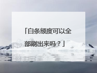 白条额度可以全部刷出来吗?