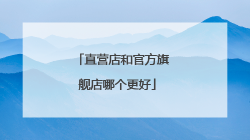 直营店和官方旗舰店哪个更好