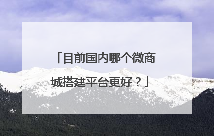 目前国内哪个微商城搭建平台更好?