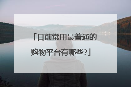 目前常用最普通的购物平台有哪些?