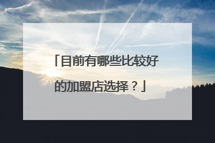 目前有哪些比较好的加盟店选择?
