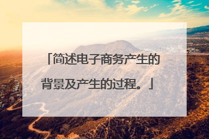 简述电子商务产生的背景及产生的过程。