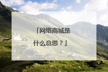 网络商城是什么意思？