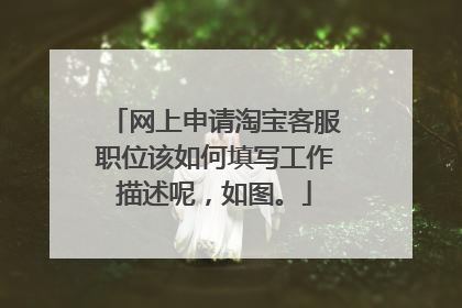 网上申请淘宝客服职位该如何填写工作描述呢，如图。