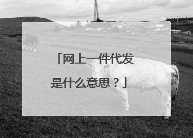 网上一件代发是什么意思?