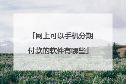 网上可以手机分期付款的软件有哪些