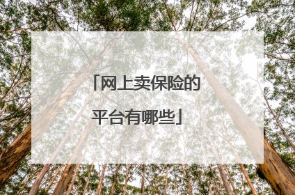 网上卖保险的平台有哪些