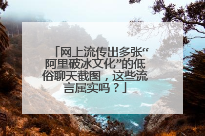 网上流传出多张“阿里破冰文化”的低俗聊天截图,这些流言属实吗?