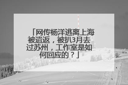 网传杨洋逃离上海被遣返，被扒3月去过苏州，工作室是如何回应的？