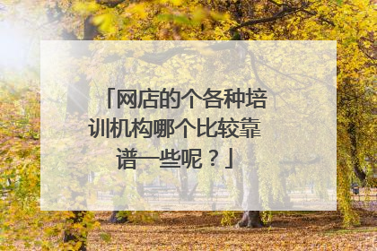 网店的个各种培训机构哪个比较靠谱一些呢?