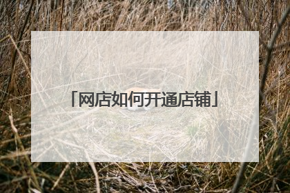 网店如何开通店铺