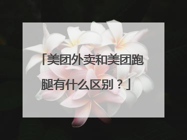美团外卖和美团跑腿有什么区别?