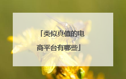 类似真值的电商平台有哪些