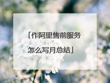 作阿里售前服务怎么写月总结