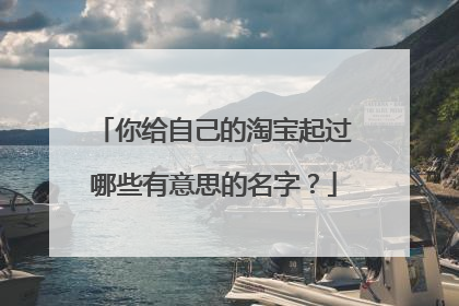 你给自己的淘宝起过哪些有意思的名字？