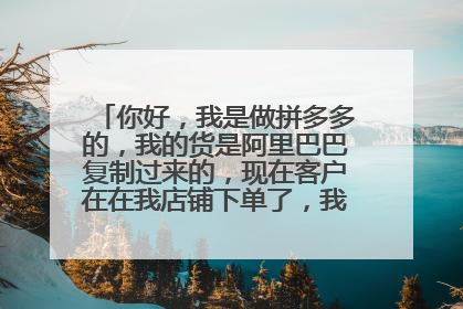 你好,我是做拼多多的,我的货是阿里巴巴复制过来的,现在客户在在我店铺下单了,我怎样才给客户发货?
